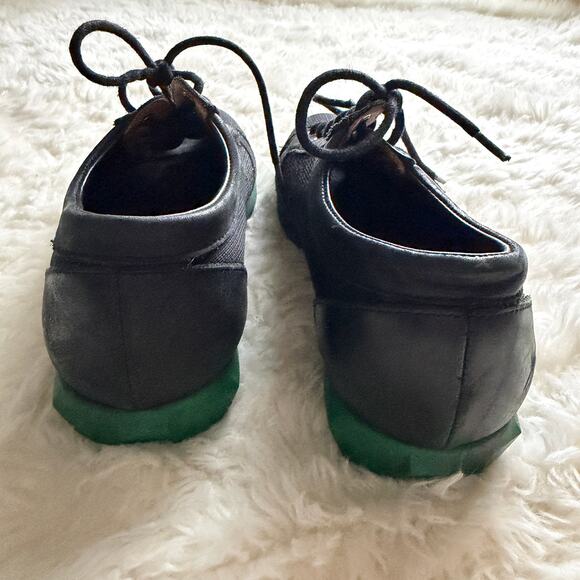 John Fluevog Asteroid Derby Black & Green Shoes - Picture 7 of 11